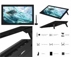 ��������� ������� Huion 23,8" Kamvas Pro 24,4K HDMI,DP,USB-C,DC,USB-A,������ GT2401