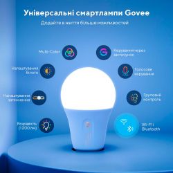 ����� ������� Govee H6004, E27, 9W, 800Lm, 2700K-6400K, RGB, WI-FI/Bluetooth, ���� H6004CC1 - �������� 2
