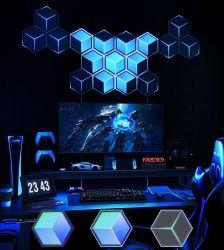 Набор настенных светильников Govee H606A Glide Hexagon Light, 7шт, RGBIC, WI-FI/Bluetooth, Meteor grey H606AC81 - Картинка 3