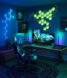 Набор настенных светильников Govee H606A Glide Hexagon Light, 7шт, RGBIC, WI-FI/Bluetooth, Meteor grey H606AC81 - Картинка 7