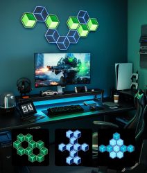 Набор настенных светильников Govee H606A Glide Hexagon Light, 7шт, RGBIC, WI-FI/Bluetooth, Meteor grey H606AC81 - Картинка 9