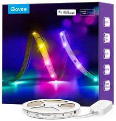 Govee Стрічка світлодіодна розумна H618A RGBIC Basic Wi-Fi + Bluetooth LED Strip Light 5м Білий H618A3D1