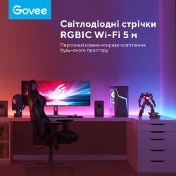 Govee Стрічка світлодіодна розумна H618A RGBIC Basic Wi-Fi + Bluetooth LED Strip Light 5м Білий H618A3D1 - Картинка 5