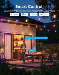 ����� ������������ ���� Govee H7025 Outdoor Clear Bulb String Lights, 15�, RGBIC/Warm White, WI-FI/Bluetooth, ������ H7025CB1 - �������� 15