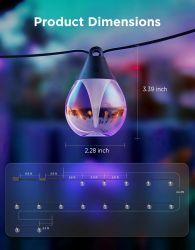 ����� ������������ ���� Govee H7025 Outdoor Clear Bulb String Lights, 15�, RGBIC/Warm White, WI-FI/Bluetooth, ������ H7025CB1 - �������� 20