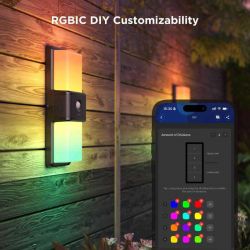 ���������� Govee H7078 Smart Outdoor Wall light, RGBICWW, IP65, WI-FI/Bluetooth, ���� H7078CD1 - �������� 8