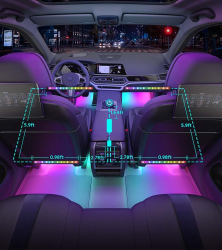 Набір розумного підсвічування для автомобіля Govee H7090 Interior Car Lights, RGBIC, Bluetooth, чорний H70900D2 - Картинка 3