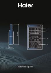 Haier Холодильник для вина, 82x49.7х58.5, холод.відд.-106л, зон - 2, бут-42, ST, дисплей, чорний HWS42GDAU1 - Картинка 13