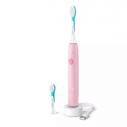 Щітка зубна електр. Philips, Sonicare For Kids Smart, насадок-2, дорожній футляр, 2 наклейси, рожений HX6600/11