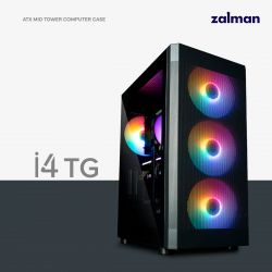 Zalman  I4 TG,  , 2xUSB3.0, 1xUSB2.0, 4x140 RGB, VGA 320, LCS ready, TG Side Panel, ATX,  I4TGBLACK -  2