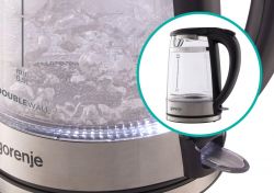 Электрочайник Gorenje 1.7л, 2,200 Вт, strix контроль, стекло, черный K17GDW - Картинка 12