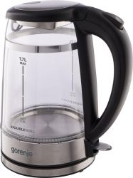 Электрочайник Gorenje 1.7л, 2,200 Вт, strix контроль, стекло, черный K17GDW - Картинка 3