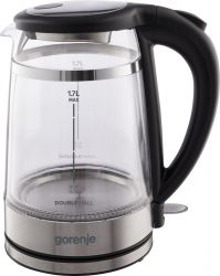 Электрочайник Gorenje 1.7л, 2,200 Вт, strix контроль, стекло, черный K17GDW - Картинка 2
