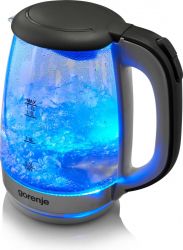 Gorenje Електрочайник 1.7л, 2,200 Вт, strix контроль, скло, білий K17GXG - Картинка 7