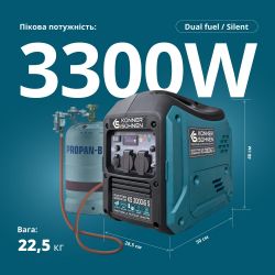 Генератор газобензиновий інверторний Konner&Sohnen KS 3000iG S, 230В, 3.0-3.3кВт, ручний стартер, 22.5кг KS3000IGS - Картинка 3