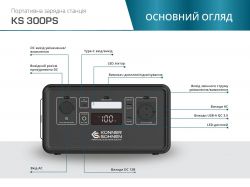 Портативна електростанція Konner&Sohnen KS 300PS, 300Вт/500Вт, 294Вт/год, LifePo4, світлодіодна лампа, 4.3кг KS300PS - Картинка 8