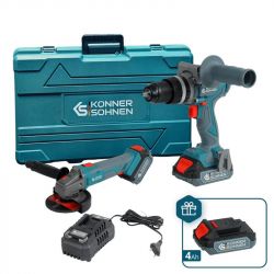 ����� �� ���� �������������� ������������ Konner&Sohnen KS IDAGB 20V SET 1 PLUS 20� ����������-����� �������, ���������� ������� KS AGB20V-125VR, �� 2.4� ��� 1�2�����+1�4����� ����. KSIDAGB20VSET1PLUS