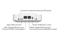 NETGEAR 4G/LTE / LM1200, LTE CAT 4, 1xGE LAN, 1xGE WAN, 1xUSB-C, 2xTS-9 LM1200-100EUS -  9