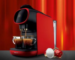 Кавомашина Philips капсульна L'OR Barista Sublime, 0.8л, капсули, червона LM9012/50 - Картинка 2