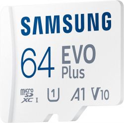   Samsung microSDHC 64GB C10 UHS-I R100MB/s Evo Plus + SD MB-MC64KA/EU -  3
