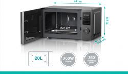 Микроволновая печь Gorenje, 20л, электр. управл., 700Вт, дисплей, нерж MO20A3T4 - Картинка 3