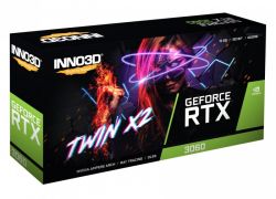  GeForce RTX 3060, Inno3D, TWIN X2 LHR (Limited Hash Rate), 12Gb GDDR6, 192-bit, HDMI/3xDP, 1777/15000 MHz, 8-pin (N30602-12D6-119032AH) -  3