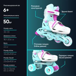 NEON Ролики COMBO SKATES Бірюзовий (Размер 30-33) NT09T4 - Картинка 5