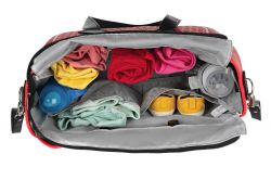 Сумка MyMia красн.корпус/серая подкл.д.мам/набор (ручки,фиксаторы,ремни на коляску) эко-кожа черный NV8801C/02G/03B - Картинка 7