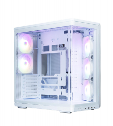  Zalman P60  , 2xUSB3.0, 1x Type C, 3x120 ARGB Reverse, 2x120 ARGB, VGA 435, LCS ready, Curved Tempered Glass, Dual Chamber, ATX,  P60WHITE