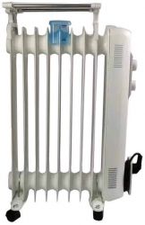 Масляный радиатор RM Electric, 9 секций, 2000 Вт, 20 м2, 3 режима работы, дополнительно увлажнитель и вешалка-сушилка RM-02002E