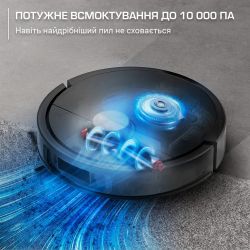 Робот-пылесос Rowenta моющий X-Plorer Serie 575 Max Standard, 10000ПаВт, h=10.5см, влажная уборка, мешок-0.22л, конт пыль -0.3л, автон. раб. до 120мин, черный RR95A5E0 - Картинка 7