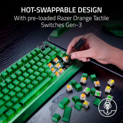 Клавіатура механічна Razer BlackWidow V4 75%, 83key, Mechanical Tactile Switch GEN-3, USB-A, EN, RGB, Phantom Green Ed. RZ03-05003300-R3M1 - Картинка 2