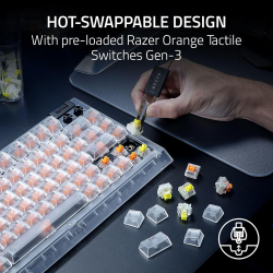 Клавіатура механічна Razer BlackWidow V4 75% RGB 83key Mechanical Tactile Switch GEN-3, USB-A, EN, Phantom White Ed. RZ03-05003500-R3M1 - Картинка 2