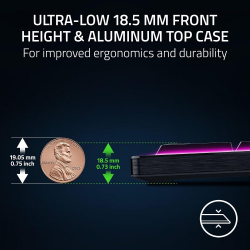Клавіатура механічна BlackWidow V4 Low-profile HyperSpeed, 104key, Yellow Switch, USB-A/WL/BT, EN, RGB, чорний RZ03-05271500-R3M1 - Картинка 5