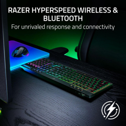 Клавіатура механічна BlackWidow V4 Low-profile HyperSpeed, 104key, Yellow Switch, USB-A/WL/BT, EN, RGB, чорний RZ03-05271500-R3M1 - Картинка 3
