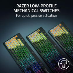 Клавіатура механічна BlackWidow V4 Low-profile HyperSpeed, 104key, Yellow Switch, USB-A/WL/BT, EN, RGB, чорний RZ03-05271500-R3M1 - Картинка 2