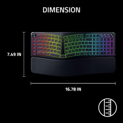 Клавіатура мембранна Razer Pro Type Ergo, 118key, USB-A/WL/BT, EN, RGB, чорний RZ03-05440100-R3M1 - Картинка 8