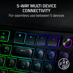 Клавіатура мембранна Razer Pro Type Ergo, 118key, USB-A/WL/BT, EN, RGB, чорний RZ03-05440100-R3M1 - Картинка 7