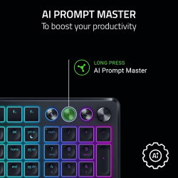 Клавіатура мембранна Razer Pro Type Ergo, 118key, USB-A/WL/BT, EN, RGB, чорний RZ03-05440100-R3M1 - Картинка 5