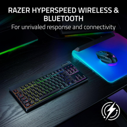 Клавіатура механічна Razer BlackWidow V4 Low-profile TKL HyperSpeed, 87key, Green Switch, USB-A/WL/BT, EN, RGB, чорний RZ03-05450500-R3M1 - Картинка 3