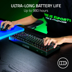��������� ��������� Razer BlackWidow V4 TKL HyperSpeed, 87key, Orange Switch Gen-3, USB-A/WL/BT, EN, RGB, ������ RZ03-05480100-R3M1 - �������� 6