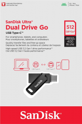 ���� ���������� USB 512Gb SanDisk Ultra Go, Black, Type-C / USB 3.2 Gen 1, �� 400 ��/� (SDDDC3-512G-G46)