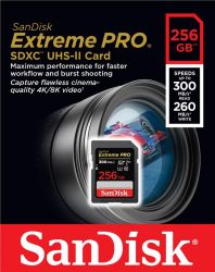   SanDisk SD  256GB C10 UHS-II U3 V90 R300/W260MB/s Extreme Pro SDSDXDK-256G-GN4IN -  2