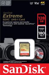   SanDisk SD  128GB C10 UHS-I U3 R180/W90MB/s Extreme V30 SDSDXVA-128G-GNCIN -  4