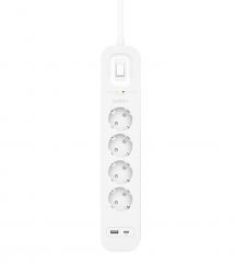 Удлинитель-фильтр сетевой Belkin 4хТип F, 3x1.5мм кв, 16А, USB-A/USB-C 18Вт, защитой от перенапряжения, 2м, белый SRB001VF2M-V2 - Картинка 3