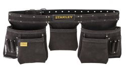 Пояс для инструмента Stanley, карман, 5 отделений, прочная качественная кожа, металлический держатель для молотка, охват талии 84-133см STST1-80113 - Картинка 1