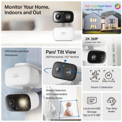 IP-Камера TP-LINK Tapo C216 3MP N300 microSD motion detection. внешняя/внутр., AI TAPO-C216 - Картинка 5