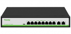 ��������� Tiandy TC-P3S010 Spec: H/0820/AT/90, 8�10/100Mbps PoE Ports + 2�100/1000Mbps RJ45 Uplink Ports TC-P3S010_H
