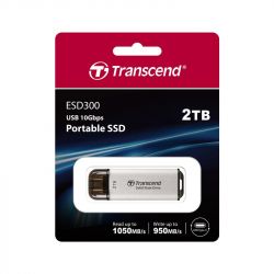  SSD Transcend 2TB USB 3.1 Gen 2 Type-C ESD300 Silver TS2TESD300S -  1