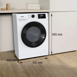 Пральна машина Gorenje фронтальна, 6кг, 1000, A++, 42см, чорний люк, дисплей, пар, інвертор, білий W3NGPI61SAS - Картинка 4